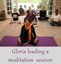 Gloria leading a meditaion session